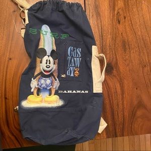 Disney Cruise Line Castaway Cay Bahamas Blue 24" Drawstring Duffel Bag Tote